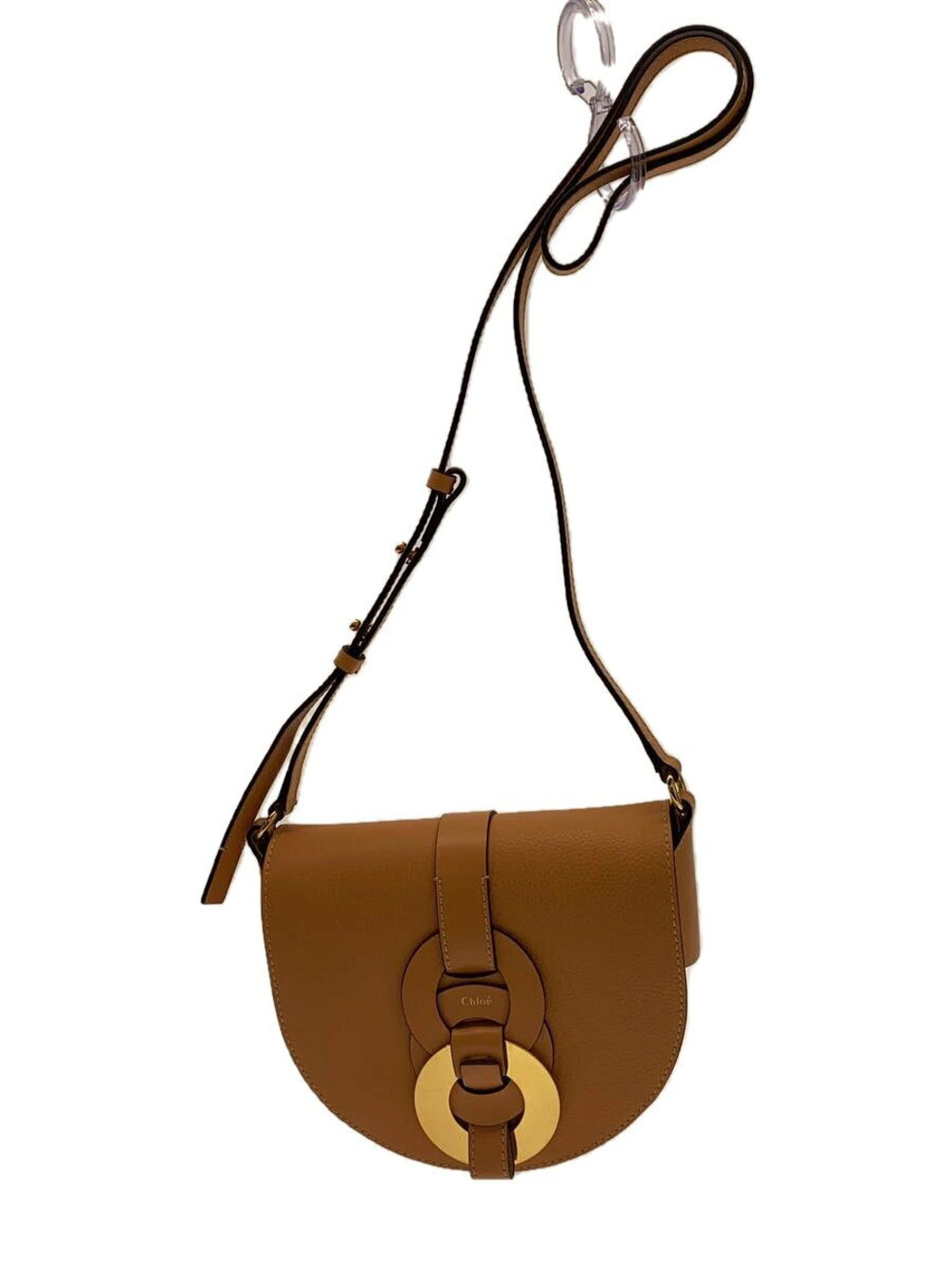 Chloe Darryl Saddle Bag interlocking goldtone ring Bag Brown